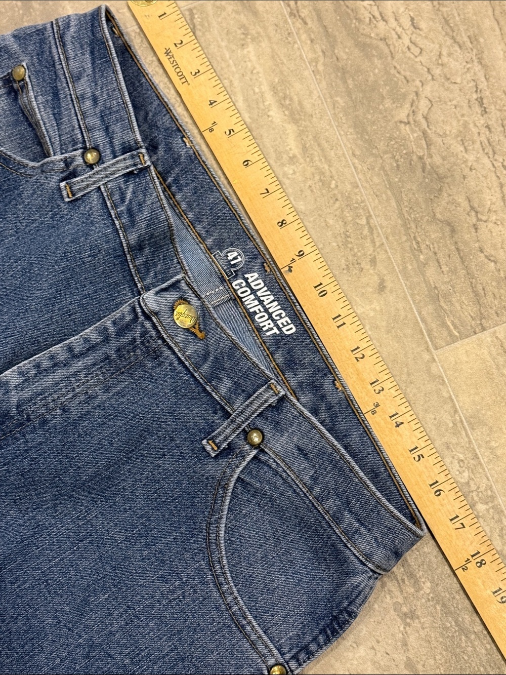 Wrangler Men’s Medium Blue Straight Jeans 47MACMS size 34x34 - Picture 4 of 9